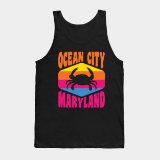 Ocean City Maryland Beach Vacation Crab Retro Tank Top